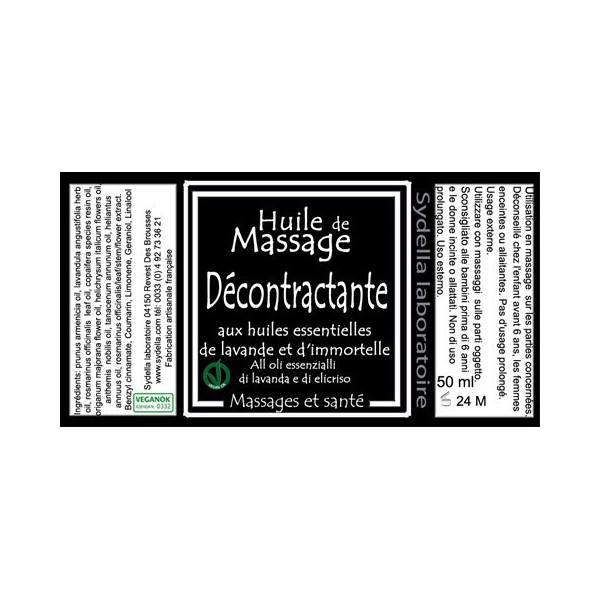 Olio decontratturante alla lavanda ed elicrisob Vegan