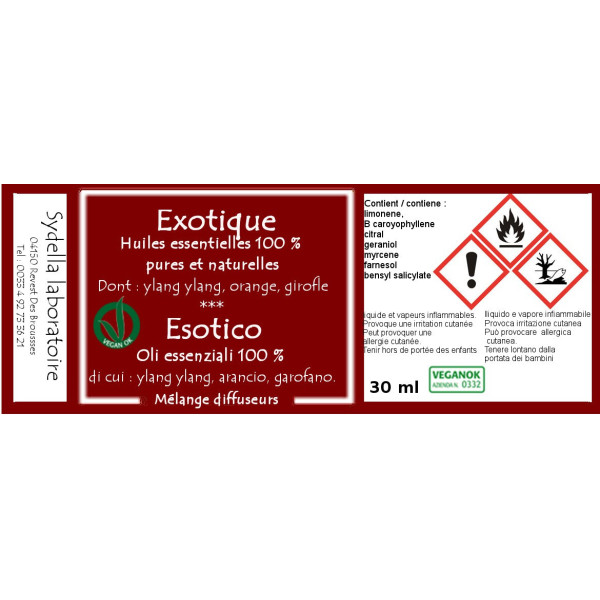 Exotique vegan etiquette Sydella